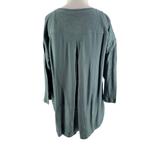 LOGO by Lori Goldstein Women's Teal Blue 3/4 Sleeve A-Line Top Size Medium - Picture 2 of 6